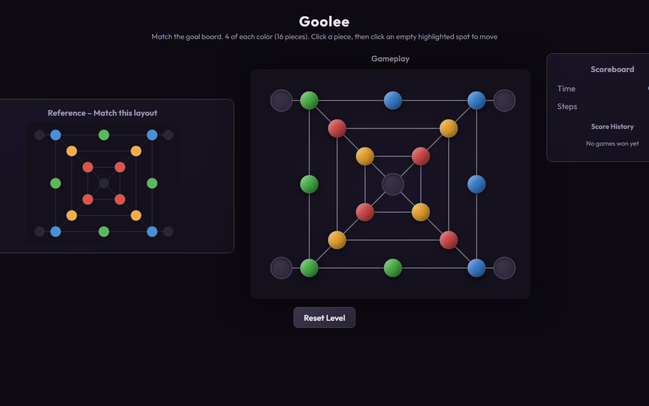 Original Goolee website: Goolee Web Game page